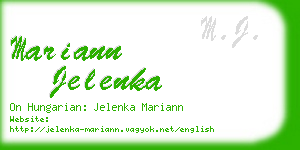 mariann jelenka business card